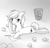 Size: 1297x1253 | Tagged: safe, artist:lightning-stars, artist:ls_skylight, imported from derpibooru, oc, oc only, pony, drawing, grayscale, monochrome, palindrome get, pencil, sketch, solo, trash can