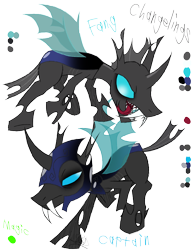 Size: 888x1150 | Tagged: safe, artist:didun850, imported from derpibooru, oc, oc:captain, oc:fang, changeling, duo, fangs, helmet, reference sheet, sharp teeth, simple background, teeth, transparent background