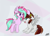 Size: 2300x1650 | Tagged: safe, artist:starmaster, imported from derpibooru, oc, oc only, oc:becca, oc:gadassi dash, pegasus, pony, unicorn, blushing, duo, happy, shipping, smiling