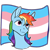 Size: 700x700 | Tagged: safe, artist:malphym, imported from derpibooru, rainbow dash, pegasus, pony, artist interpretation, bust, female, gender headcanon, graveyard of comments, headcanon, lgbt headcanon, mare, pride, pride flag, simple background, solo, trans female, trans girl, transgender, transgender pride flag, transparent background