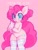 Size: 768x1024 | Tagged: safe, artist:lavender_1227, artist:p0myu, imported from derpibooru, pinkie pie, semi-anthro, alternate hairstyle, bipedal, clothes, colored pupils, cute, diapinkes, drink, drinking, female, food, hips, milkshake, pink background, simple background, socks, solo, straw, striped socks, whipped cream