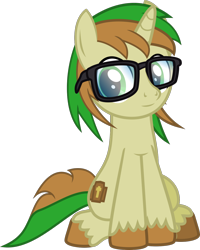 Size: 1102x1380 | Tagged: safe, artist:lightningbolt, derpibooru exclusive, imported from derpibooru, oc, oc only, oc:zeb, pony, unicorn, 2020 community collab, derpibooru community collaboration, .svg available, glasses, happy, horn, looking at you, male, show accurate, simple background, sitting, smiling, solo, stallion, svg, transparent background, unshorn fetlocks, vector