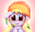 Size: 2500x2300 | Tagged: safe, artist:heavymetalbronyyeah, imported from derpibooru, rainbow dash, human, pony, :p, blushing, bust, cheek fluff, chest fluff, crying, cute, daaaaaaaaaaaw, dashabetes, ear fluff, eyebrows, eyebrows visible through hair, female, floppy ears, heart eyes, high res, hooves to the chest, leg fluff, lidded eyes, looking at you, mare, offscreen character, offscreen human, pink background, portrait, simple background, tears of joy, tongue out, wingding eyes