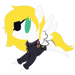 Size: 2100x2100 | Tagged: safe, artist:showtimeandcoal, imported from derpibooru, oc, oc only, oc:swift wing, pegasus, pony, chibi, clothes, commission, cute, eyepatch, icon, military, military uniform, simple background, solo, transparent background, uniform, ych result, your character here