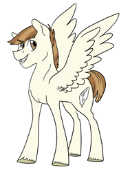 Size: 2490x3300 | Tagged: safe, artist:phobicalbino, imported from derpibooru, featherweight, pegasus, pony, male, older, older featherweight, simple background, solo, stallion, white background