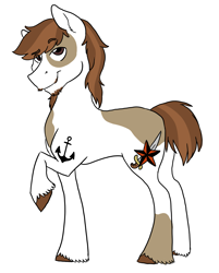 Size: 2653x3300 | Tagged: safe, artist:phobicalbino, imported from derpibooru, pipsqueak, earth pony, pony, facial hair, goatee, male, older, older pipsqueak, raised eyebrow, raised hoof, simple background, solo, stallion, white background