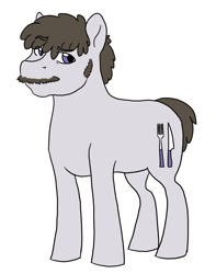 Size: 2594x3300 | Tagged: safe, artist:phobicalbino, imported from derpibooru, truffle shuffle, earth pony, pony, facial hair, male, moustache, older, older truffle shuffle, sideburns, simple background, solo, stallion, white background