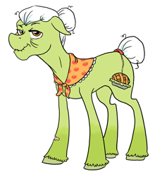 Size: 1957x2061 | Tagged: safe, artist:phobicalbino, imported from derpibooru, granny smith, earth pony, pony, elderly, female, mare, scar, simple background, solo, white background