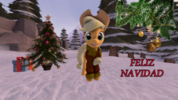 Size: 1920x1080 | Tagged: safe, artist:juanjobelic, imported from derpibooru, applejack, christmas, holiday