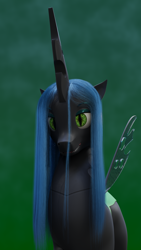 Size: 2160x3840 | Tagged: safe, artist:radiomann01, imported from derpibooru, queen chrysalis, changeling, changeling queen, 3d, blender, bust, female, looking at you, portrait, render, solo