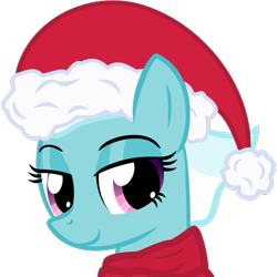 Size: 425x425 | Tagged: safe, artist:the smiling pony, imported from derpibooru, fleetfoot, pegasus, pony, .svg available, christmas, clothes, female, hat, holiday, lidded eyes, mare, santa hat, scarf, simple background, smiling, solo, svg, transparent background, vector