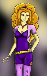 Size: 1200x1920 | Tagged: safe, artist:symptom99, imported from derpibooru, adagio dazzle, equestria girls, rainbow rocks, breasts, cleavage, clothes, female, fingerless gloves, gem, gloves, leggings, siren gem, solo