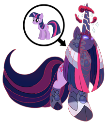 Size: 1600x1809 | Tagged: safe, artist:bearmation, imported from derpibooru, twilight sparkle, unicorn, cloven hooves, crossover, dynamax, female, gigantamax, glowing eyes, macro, pokemon sword and shield, pokémon, simple background, solo, transparent background, unicorn twilight