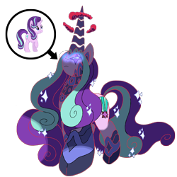 Size: 1600x1600 | Tagged: safe, artist:bearmation, imported from derpibooru, starlight glimmer, unicorn, cloven hooves, crossover, dynamax, female, gigantamax, glowing eyes, macro, pokemon sword and shield, pokémon, simple background, solo, transparent background