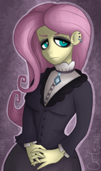 Size: 2227x3772 | Tagged: safe, artist:insomniaqueen, imported from derpibooru, fluttershy, equestria girls, fake it 'til you make it, female, fluttergoth, high res, solo