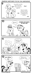 Size: 1320x3035 | Tagged: safe, artist:pony-berserker, imported from derpibooru, big macintosh, rarity, spike, twilight sparkle, alicorn, dragon, earth pony, pony, unicorn, 2013, bibliophile, black and white, book, bookhorse, breaking the fourth wall, comic, darling, dragon mail, duo, exclamation point, fashion police, female, gentlemen, grayscale, halftone, hat, i can't believe it's not idw, imaginary friend, jimmy dean, looking at you, male, mare, monochrome, overload, pile of books, pony-berserker's twitter sketches, rarity is not amused, scroll, signature, simple background, sketch, smoke, song, spam, speech bubble, stippling, that pony sure does love books, thought bubble, tongue out, trilby, twilight sparkle (alicorn), unamused, white background, winged spike, wings