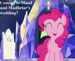 Size: 874x720 | Tagged: safe, edit, edited screencap, imported from derpibooru, screencap, pinkie pie, father knows beast, bronybait, cropped, cute, diapinkes, implied maud pie, implied maudbriar, implied mudbriar, implied shipping, implied straight, implied wedding, speech, twilight's castle