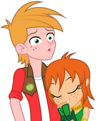 Size: 1920x2408 | Tagged: safe, artist:lhenao, imported from derpibooru, big macintosh, oc, oc:chrystine mirage, human, equestria girls, canon x oc, female, freckles, male, shipping, simple background, transparent background