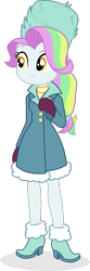 Size: 390x1181 | Tagged: safe, artist:punzil504, imported from derpibooru, coconut cream, human, equestria girls, clothes, clothes swap, cute, equestria girls-ified, female, simple background, smiling, solo, transparent background, winter outfit