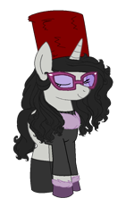 Size: 632x1056 | Tagged: safe, artist:obeliskgirljohanny, imported from derpibooru, oc, oc only, oc:seraphim cyanne, pony, unicorn, 2020 community collab, derpibooru community collaboration, eyes closed, female, fur, glasses, simple background, solo, transparent background