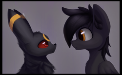 Size: 2581x1595 | Tagged: safe, artist:phi, imported from derpibooru, oc, oc only, pegasus, pony, umbreon, male, pokémon, staring contest