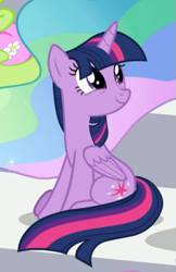 Size: 423x653 | Tagged: safe, imported from derpibooru, screencap, twilight sparkle, alicorn, pony, 2 4 6 greaaat, cropped, cute, female, mare, offscreen character, sitting, smiling, solo, twiabetes, twilight sparkle (alicorn)