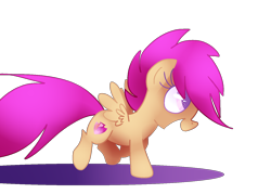 Size: 1400x1000 | Tagged: safe, artist:andromedasparkz, imported from derpibooru, scootaloo, pegasus, pony, colored pupils, cute, cutealoo, female, filly, open mouth, profile, simple background, solo, transparent background