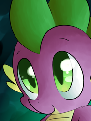 Size: 1500x2000 | Tagged: safe, artist:andromedasparkz, imported from derpibooru, spike, dragon, adorable face, bust, cute, male, portrait, smiling, solo, spikabetes