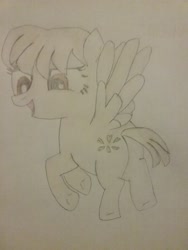 Size: 1944x2592 | Tagged: safe, artist:jerryakiraclassics19, imported from derpibooru, oc, oc only, oc:sienna, pegasus, pony, butt, female, mare, plot, solo, traditional art