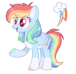 Size: 1280x1254 | Tagged: safe, artist:jisootheartist, artist:lazuli, artist:mint-light, imported from derpibooru, rainbow dash, pegasus, pony, alternate design, base used, female, mare, one hoof raised, raised hoof, simple background, transparent background