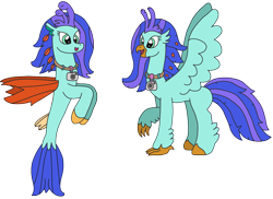 Size: 3096x2251 | Tagged: safe, artist:supahdonarudo, imported from derpibooru, oc, oc only, oc:sea lilly, classical hippogriff, hippogriff, seapony (g4), camera, hippogriff oc, jewelry, necklace, simple background, story included, transparent background