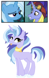 Size: 432x680 | Tagged: safe, imported from derpibooru, hoo'far, trixie, oc, pony, female, male, offspring, parent:hoo'far, parent:trixie, parents:trixfar, shipping, straight, trixfar