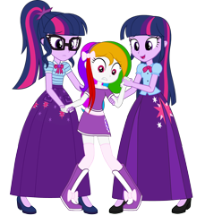 Size: 856x933 | Tagged: safe, artist:cartoonmasterv3, imported from derpibooru, sci-twi, twilight sparkle, oc, oc:shining star, equestria girls, alternate universe, boots, clothes, long skirt, miniskirt, shoes, skirt, socks, thigh highs, twilight sparkle (alicorn), vector