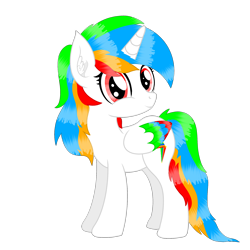 Size: 2000x2000 | Tagged: safe, artist:poncutes, imported from derpibooru, oc, oc only, oc:poncutes, alicorn, pony, 2020 community collab, derpibooru community collaboration, alicorn oc, cute, female, horn, looking at you, simple background, smiling, solo, standing, transparent background