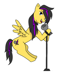 Size: 1000x1250 | Tagged: safe, artist:costello336, imported from derpibooru, oc, oc only, pegasus, pony, collar, microphone, simple background, singing, solo, spiked collar, transparent background