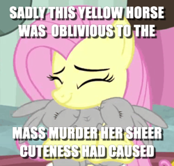 Size: 468x447 | Tagged: safe, edit, edited screencap, imported from derpibooru, screencap, fluttershy, teacher of the month (episode), spoiler:interseason shorts, caption, cropped, cute, hug, image macro, meme, shyabetes, text, weapons-grade cute