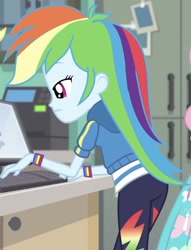 Size: 519x678 | Tagged: safe, imported from derpibooru, screencap, fluttershy, rainbow dash, equestria girls, equestria girls series, forgotten friendship, ass, butt, cropped, female, offscreen character, rainbutt dash, solo focus