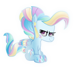 Size: 6482x5959 | Tagged: safe, artist:lincolnbrewsterfan, derpibooru exclusive, imported from derpibooru, rainbow dash, crystal pony, pegasus, pony, .svg available, crystal, crystallized, ear piercing, earring, female, glow, glowing, jewelry, piercing, rainbow power, rainbow power-ified, simple background, solo, transparent background, vector