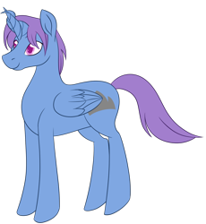 Size: 1102x1200 | Tagged: safe, artist:puddingskinmcgee, derpibooru exclusive, imported from derpibooru, oc, oc only, oc:silver crown, alicorn, hybrid, pony, interspecies offspring, male, offspring, parent:discord, parent:princess celestia, parents:dislestia, simple background, smiling, solo, standing, transparent background