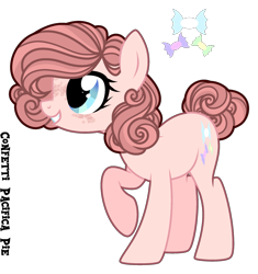 Size: 2197x2333 | Tagged: safe, artist:starling-sentry-yt, artist:x-dainichi-x, imported from derpibooru, oc, oc only, oc:confetti pacifica, earth pony, pony, female, mare, offspring, parent:cheese sandwich, parent:pinkie pie, parents:cheesepie, simple background, solo, transparent background