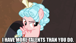 Size: 1280x720 | Tagged: safe, edit, edited screencap, imported from derpibooru, screencap, cozy glow, pegasus, pony, frenemies (episode), caption, female, filly, image macro, meme, text