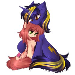 Size: 3333x3333 | Tagged: safe, artist:airiniblock, imported from derpibooru, oc, oc only, oc:airi, oc:vajr, bat pony, pony, unicorn, 2020 community collab, derpibooru community collaboration, bat pony oc, cheek fluff, chest fluff, duo, ear fluff, female, male, mare, rcf community, simple background, sitting, stallion, transparent background, vairi