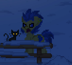 Size: 305x274 | Tagged: safe, imported from derpibooru, flash sentry, cat, pegasus, pony, pony town
