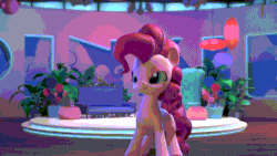 Size: 800x450 | Tagged: safe, imported from derpibooru, screencap, pinkie pie, hello pinkie pie, 3d, animated, female, gif, it came from youtube, rainbow, rainbow eyes, youtube link