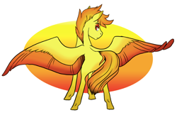 Size: 824x533 | Tagged: safe, artist:phobicalbino, imported from derpibooru, oc, oc only, oc:ash, pegasus, pony, looking back, looking over shoulder, male, not spitfire, phoenix pony, simple background, solo, spread wings, stallion, white background, wings