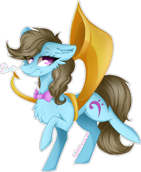 Size: 1188x1446 | Tagged: safe, artist:woonborg, imported from derpibooru, beauty brass, earth pony, pony, bowtie, cheek fluff, chest fluff, colored pupils, ear fluff, eye clipping through hair, eyebrows, eyebrows visible through hair, female, leg fluff, mare, musical instrument, simple background, solo, transparent background