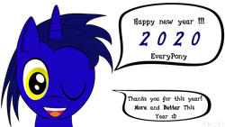 Size: 3840x2160 | Tagged: safe, artist:damlanil, imported from derpibooru, oc, oc:damlanil, pony, unicorn, comic, dialogue, horn, male, new year, solo, stallion