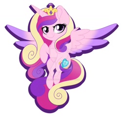 Size: 1280x1244 | Tagged: safe, artist:missbramblemele, artist:missmele-madness, imported from derpibooru, princess cadance, alicorn, pony, chibi, cute, cutedance, deviantart watermark, female, jewelry, obtrusive watermark, regalia, simple background, solo, watermark, white background