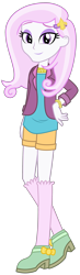 Size: 482x1656 | Tagged: safe, artist:sketchmcreations, imported from derpibooru, fleur-de-lis, equestria girls, commission, female, hand on hip, looking at you, raised eyebrow, simple background, smiling, solo, transparent background, vector