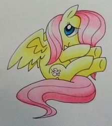 Size: 900x1007 | Tagged: safe, artist:norcinu, imported from derpibooru, fluttershy, pegasus, pony, cute, female, shy, shyabetes, solo, traditional art